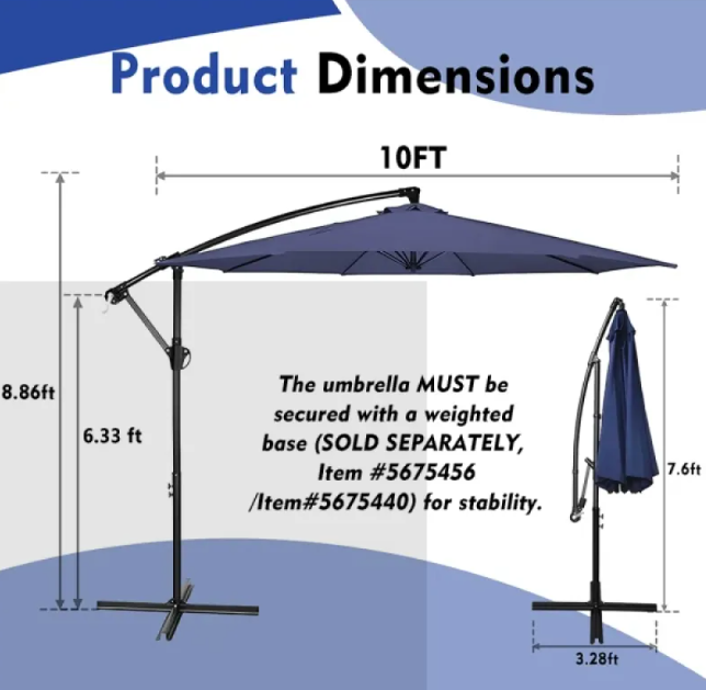Steel Cantilever Offset Outdoor Umbrella