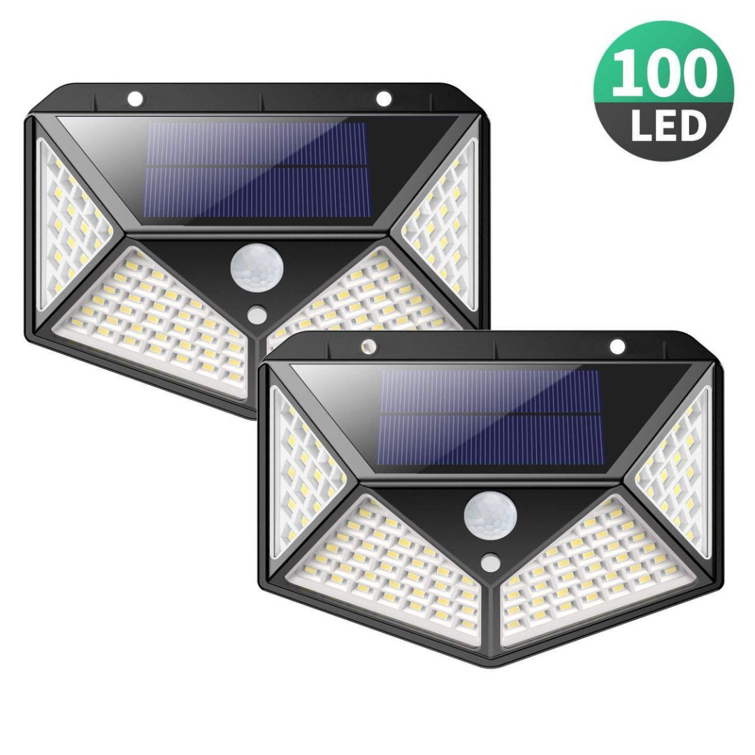 Solar Powered Lights On All Sides - Black