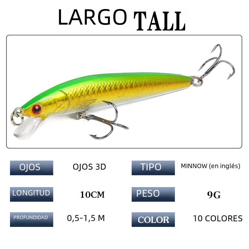 10cm 9g Floating Lure with Rattling Beads Fishing Tackle