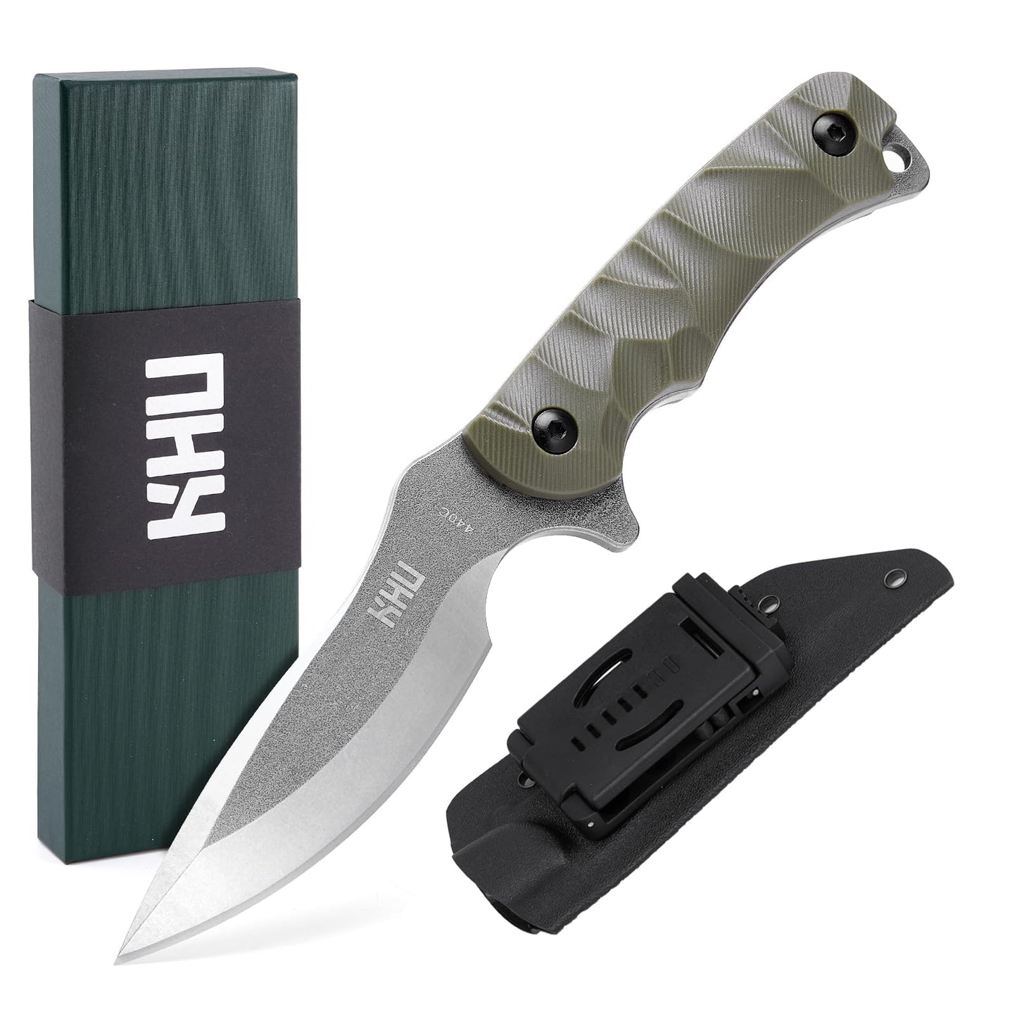 KHU Fixed Blade Knife Tactical Hunting Knife EDC knife Survival Knife 440C Steel Nylon Plastic Handle Outdoor Hunting Camping Accessories Camping Gear With Kydex Sheath - 28A