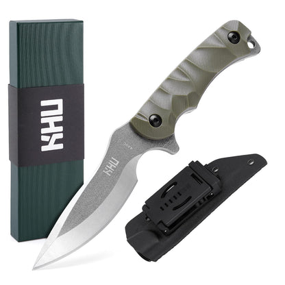 KHU Fixed Blade Knife Tactical Hunting Knife EDC knife Survival Knife 440C Steel Nylon Plastic Handle Outdoor Hunting Camping Accessories Camping Gear With Kydex Sheath - 28A